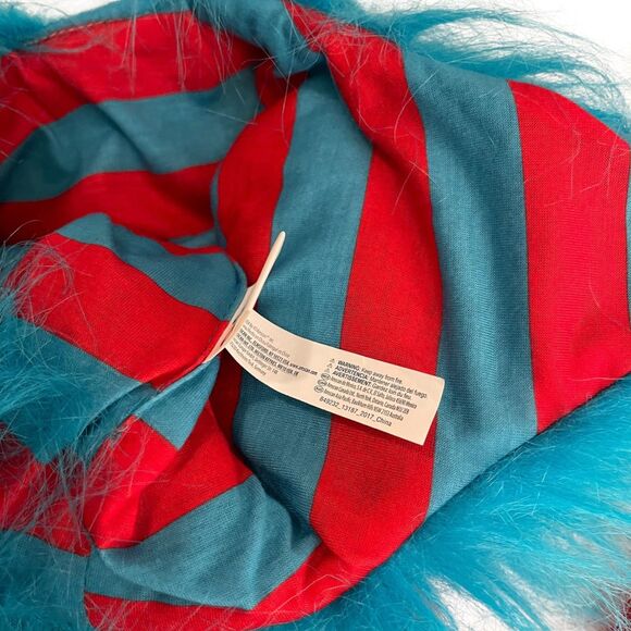 Universal Studios Thing 1 2 Fuzzy Dr Seuss Hat Drawstring Funny Adult - Picture 5 of 9